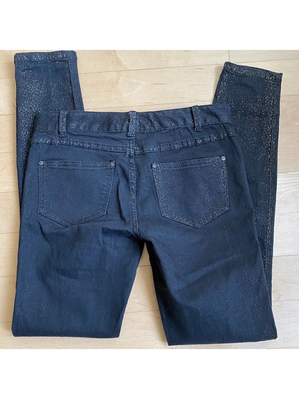 Free People jeans sz 28 black gold speck skinny